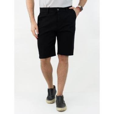 Imagem de Bermuda Masculina Slim Sarja Preta Bolso Social Anticorpus-Masculino