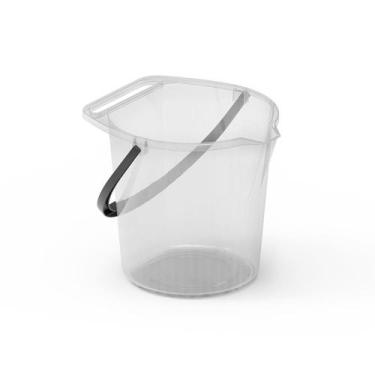 Imagem de Balde 20l Plástico Reforçado Grande Com Bico Dosador - Helsim, transpa
