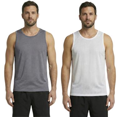 Imagem de KIT 2 Blusa Regata Adulto Maculina Dry Vekyo Fresca Regata Esportiva Masculina Camiseta Respirável-Masculino
