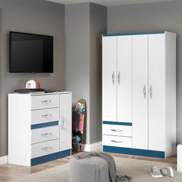 Imagem de Kit Completo para Quarto Infantil Guarda Roupa e Cômoda 2074 Menu Móve