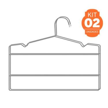 Imagem de Cabide Triplo Calceiro Cromado Kit C/ 2 Pçs - Valen Decor