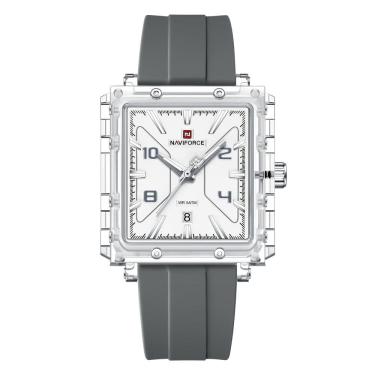 Imagem de relogio masculino design quadrado luminoso pulseira silicone