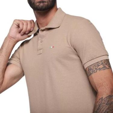 Imagem de Camisa Polo Masculina Básica Industrie Piquet no Estilo Clássico Bordado Itália-Masculino