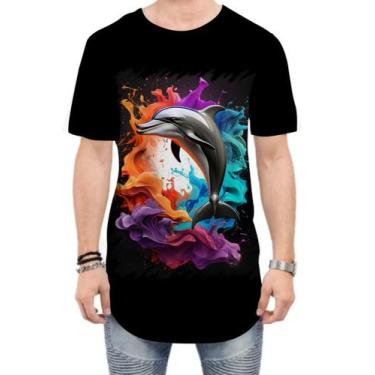 Imagem de Camiseta Longline Golfinho Inteligência Arte Pintura 6 - Kasubeck Stor