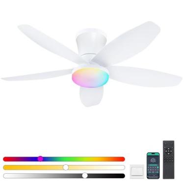 Imagem de Ventilador de Teto Surtime Embutido RGB 36cm com Luz e Controle Remoto