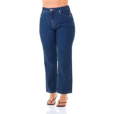 Imagem de Calça Jeans Feminina Arauto Reta Comfy, Azul médio, 46