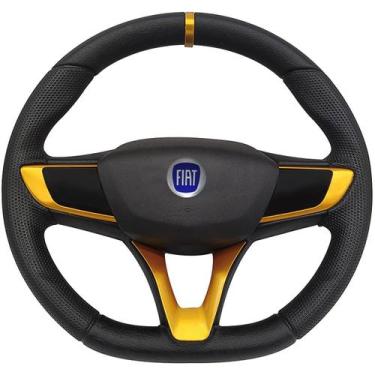 Imagem de Volante Esportivo Fiat Strada 1998 até 2013 Logo Azul + Cubo - Polipar