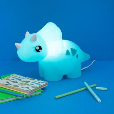Imagem de Luminária Dino Baby Azul 3D Tpc para Decoração Infantil com Design de Dinossauro 3D Biv...