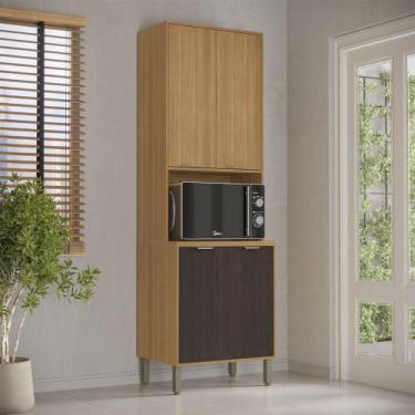 Imagem de Paneleiro Colors 4 Portas 100% Mdf Freijó/Nogueira Bourbon - Kits Para