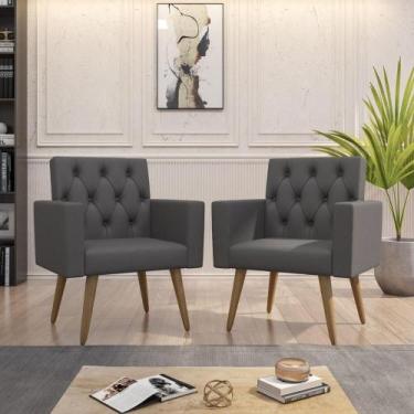 Imagem de Kit 2 Poltronas para Sala Escritório Recepção Sala de Espera Thais mat