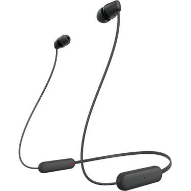 Imagem de Fones de Ouvido Sem Fio Sony WI-C100 Bluetooth com Microfone - Preto