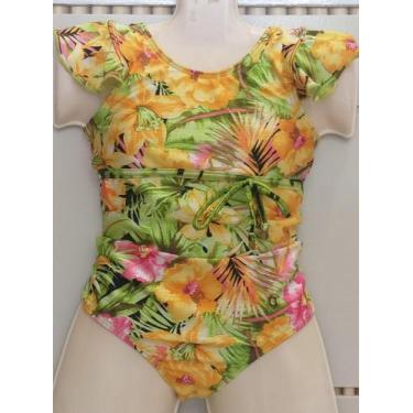Imagem de Maiô Infantil Babado - Sol e Água, Floral, Amarelo, 08