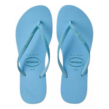 Imagem de Chinelo Havaianas Sl Logo Pop-up Fc Azul Water - (sandália), 31/32