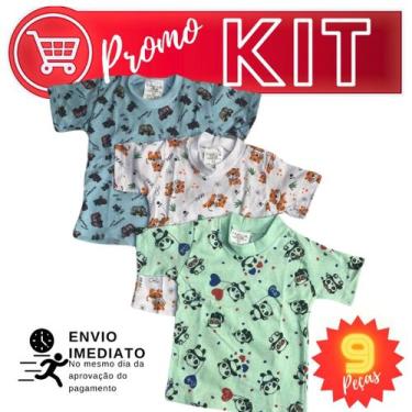 Imagem de kit 9 CAMISETA manga curta Infantil 1 , 2 , 3 anos  menina menino envi