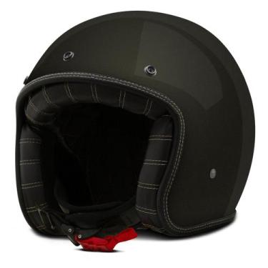 Imagem de Capacetes Custom Etceter Solid De Moto Diversas Cores Oferta, MATTE BL