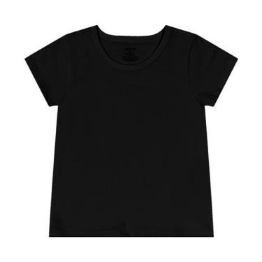 Imagem de Blusa Básica Infantil Cotton Leve Rovi Kids Preto, 2, Preto