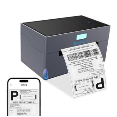Imagem de Yonigata Impressora térmica de etiquetas, impressora de envio Bluetooth 4x6 para pequenas empresas, compatível com Windows, Mac, iOS, Android, para Amazon, Ebay, Shopify, UPS, USPS, FedEx