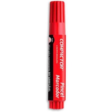 Imagem de Pincel Marcador Permanente Traco Grosso Vermelho CX.C/12 - Compactor