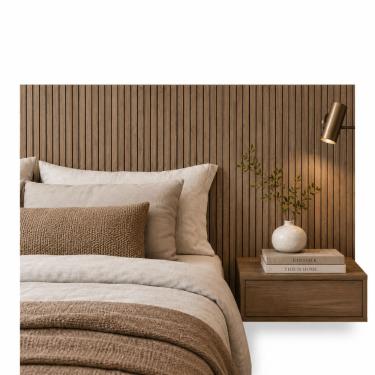 Imagem de Painel Ripado Cabeceira Modular MDF 15mm moderno p/cama box