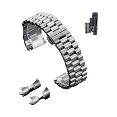 Imagem de Pulseira De Relógio Unissex Em Aço Inoxidável, Pulseira Sólida Com Ext