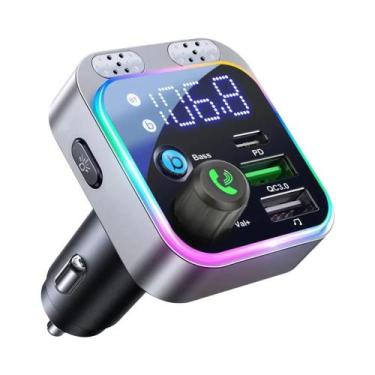 Imagem de Transmissor FM Bluetooth 5.0 Para Carro Com Reforço De Graves E Carreg