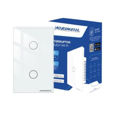 Imagem de Interruptor inteligente Lite 2 botões touch Wi-Fi branco Novadigital