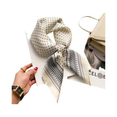 Imagem de Lenço Quadrado De Seda Luxuoso Feminino Para Verão, Hijab, Lenço De Pe