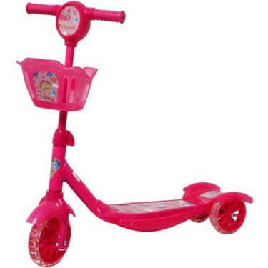 Imagem de Patinete Infantil 3 Rodas Gel Musical Cesta Luzes Feminino Menina Prin