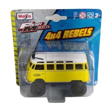 Imagem de Carro 4X4 Volkswagen Van Samba Amarela Maisto 25205