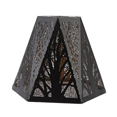 Imagem de Diydeg Persianas de lâmpada, abajur de metal estilo moderno com padrão floresta para lustre lâmpada de parede, capa de lâmpada removível instalação intrusiva para E27 E26 suporte de lâmpada para sala de estar quarto