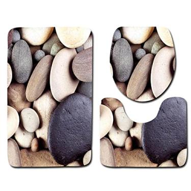 Imagem de 3 peças 15 estilos conjunto de tapete de banho tapete de banheiro tapete higiênico antiderrapante mármore absorvente decoração porta almofada de memória espuma, 1