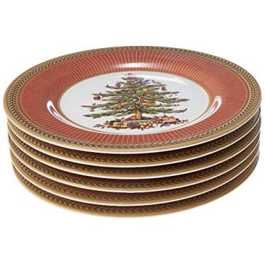 Imagem de Conjunto C/ 6 Prato Sobremesa Celebrate Natalino Vermelho