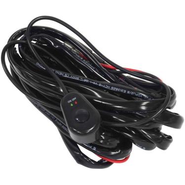 Imagem de Chicote Elétrico Farol Milha Barra Led Universal 2 Saídas Relé 40A Fusível Botão Rayx