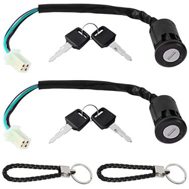 Imagem de SOAJEE 2 peças interruptor de chave de ignição para 49cc - 50cc 70cc 90cc 110cc 125cc 150cc 200cc 250cc motor pequeno a médio porte motocicleta ATV Quad Scooter Go Kart Moped Baja Pocket Pit Dirt Mini Super Bike