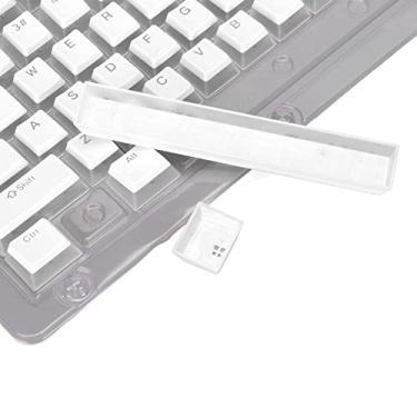 Imagem de 108 Pcs Keycaps Personalizados, Keycap de Transmissão de Luz de Duas Cores de Camada Dupla, Adote Layout de Tecla Alta e Baixa, Adequado para Teclado Mecânico de 61 87 104 108 Teclas Branco
