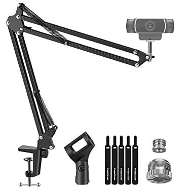 Imagem de InnoGear Suporte de webcam, suporte de câmera boom para webcam Logitech BRIO 4K C920 C920S C922 C922x C925e C930 NexiGo N60, 1/10.2 cm-3/20.3 cm, 3/20.3 cm-5/20.3 cm parafuso para Blue Yeti Snow. bola