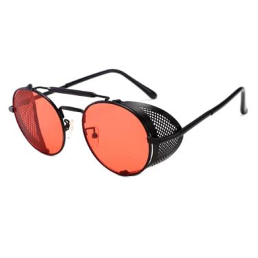 Imagem de Óculos de sol vintage steampunk masculino design redondo óculos de sol vapor punk metal para mulheres uv400 gafas de sol, 8, china