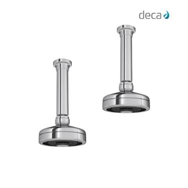 Imagem de Kit 2 Chuveiro De Teto Redondo Acqua Plus 1990 Com Tubo Cromado Deca