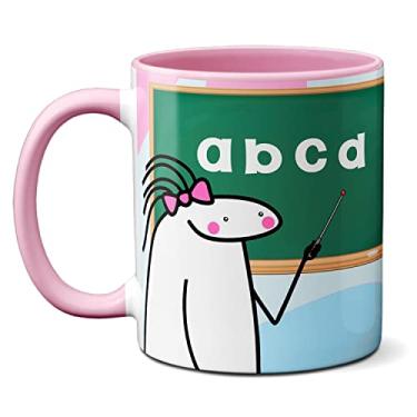 Imagem de Caneca Flork Feliz Dia Dos Professores Ensinar Viver Educar (Rosa)