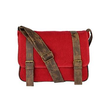 Imagem de Lenna's Pasta Mini Carteiro Vintage Transversal de Lona LE06 Vermelha