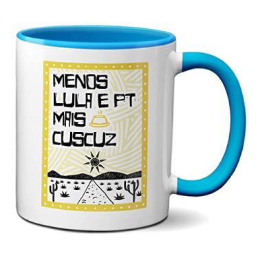 Imagem de Caneca Menos Lula E PT Mais Cuscuz Bolsonaro Preseidente (Azul)
