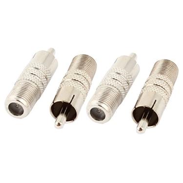 Imagem de uxcell 4 peças Tipo F fêmea para RCA macho F/M RF conectores adaptadores de cabo coaxial