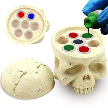 Imagem de Suporte de copo de tinta para tatuagem, CINRA 7 furos, resina rígida, tatuagem de caveira, pigmento, suporte de copo para maquiagem permanente, tatuagem, ferramentas, acessórios, suprimentos