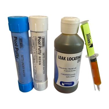 Imagem de Kit de detecção de vazamento de piscina Atlas – Seringa para piscina (amarelo) e frasco de refil de 236 ml – Selante Epóxi Atlas White Putty + Valiosos vídeos de instruções "Faça você mesmo"