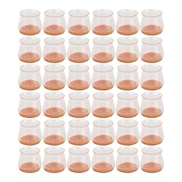 Imagem de 36 Pcs Protetores de Pés de Cadeira de Silicone, Protetores de Pés de Cadeira para Pisos de Madeira Dura, Coberturas de Pés de Cadeira de Borracha de Alta Transparência