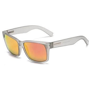 Imagem de Óculos de sol espelhados polarizados moda moldura grande vintage quadrado esporte ao ar livre ciclismo condução óculos de sol para homens, C3 areia cinza vermelho, polarizado