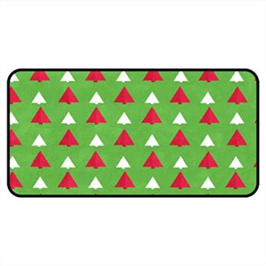 Imagem de Tapetes de cozinha Árvores de Natal Vermelho Branco Área de Cozinha Tapetes e Tapetes Antiderrapantes Tapete de Cozinha Tapetes Lavável para Chão de Cozinha Escritório em Casa Pia Lavanderia Interior Ao Ar Livre 40x20 polegadas