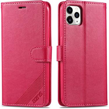 Imagem de CYSUE Capa flip para iPhone 14/14 Plus/14 Pro/14 Pro Max, capa carteira de couro premium magnética com suporte para cartão suporte à prova de choque TPU Shell Folio Book Cover (Cor: Rosa, Tamanho: 14ProMax)