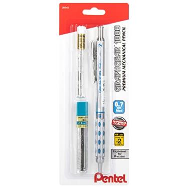 Imagem de Pentel Lapiseira Graph Gear 1000 L pis de desenho autom tico Tamanho do grafite 0,7 mm Azul barril Inclui refis de chumbo e borracha