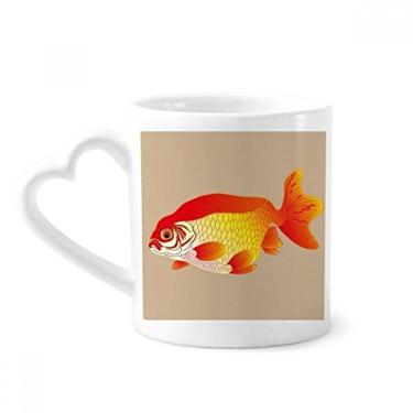 Imagem de Pintando cultura japonesa peixe caneca dourada café cerâmica copo de coração copo de vidro